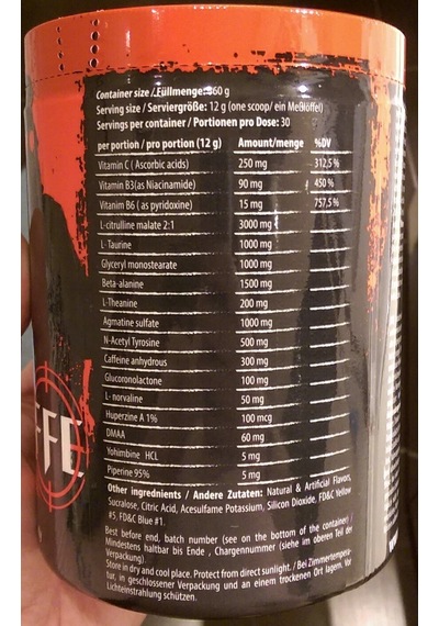 Wunderwaffe Iı Vers. Dmaa Dmha Agmantine Yohimbine Preworkout 360 G