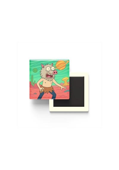Inosuke Hashibira - 9x9 Cm Baskılı Kare Buzdolap Magneti