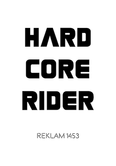 Hard Core Rider Oto Cam Sticker Siyah 20 17 Cm