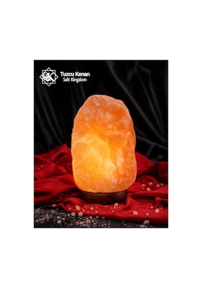Tuzcu Kenan Himalaya Tuz Lambası Ahşap Kaideli 5-6 Kg 25 X 20 Cm
