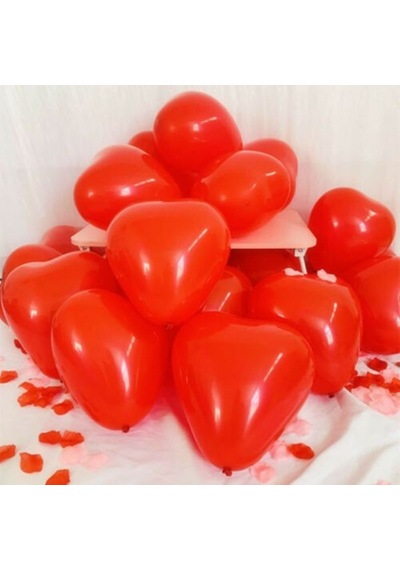 Vıp Kalite 14 Adet Kalpli Balon Kırmızı Kalpli Balon Kırmızı Balon Sevgililer Gününe Özel Dekor Balon