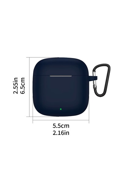 Huawei Freeclip 2 Kulaklık Uyumlu Mat Silikon Kılıf + Kanca Lacivert