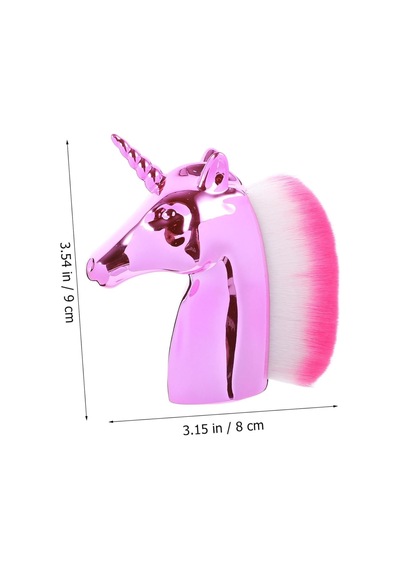 Pembe Unicorn Manikür Toz Fırçası Allık Ve Makyaj Fırçası