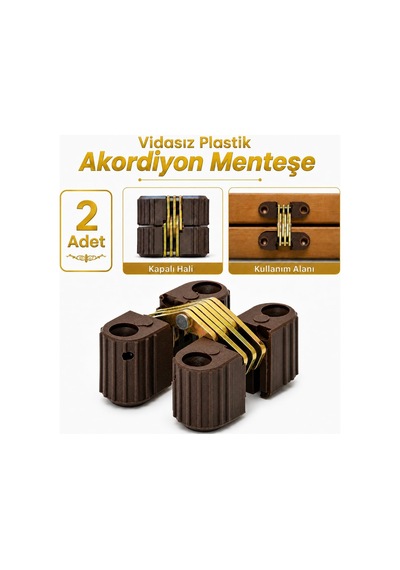 2 Adet Plastik Akordiyon Menteşe Vidasız Gizli Gömme Dolap Kapak Katlanır Masa Menteşesi Diğer