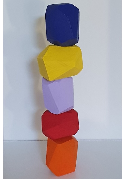 Tumi Ishi Ahşap Bloklar 5'li Renkli Set Waldorf Denge Oyunu ...