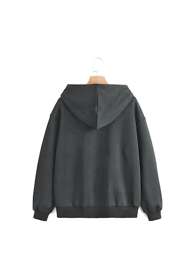 Çello Mello Kapüşonlu Fermuarlı Sweatshirt Antrasit Antrasit