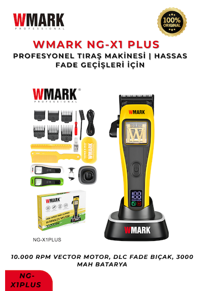 Ng-x1 Plus Profesyonel Saç Kesme Makinesi 10.000 Rpm Vector Motor Teknolojisi 3 saat