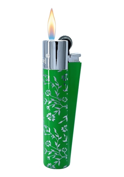 Clipper Green Pattern Metal Çakmak - Yeşil