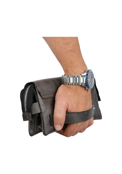 Mft Leather Hakiki Deri Unisex El Çantası Boliva 9874 Tiguan Antrasit
