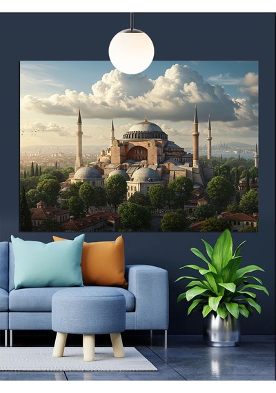 Ayasofya Tarihi Yapı İstanbul Dekoratif Kanvas - Mdf Ahşap Tablo