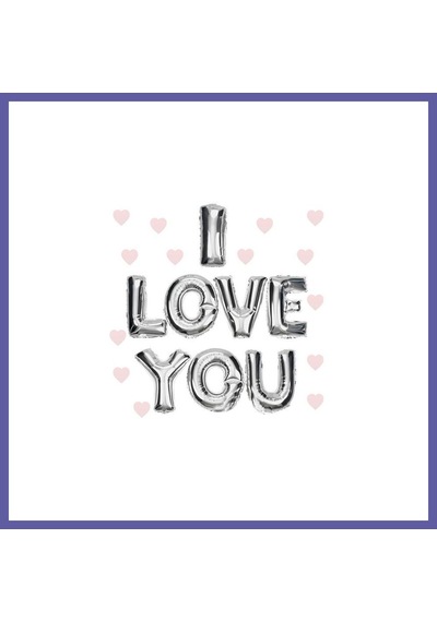 Bezos I Love You Folyo Balon Gümüş Renk 35 Cm Nıda