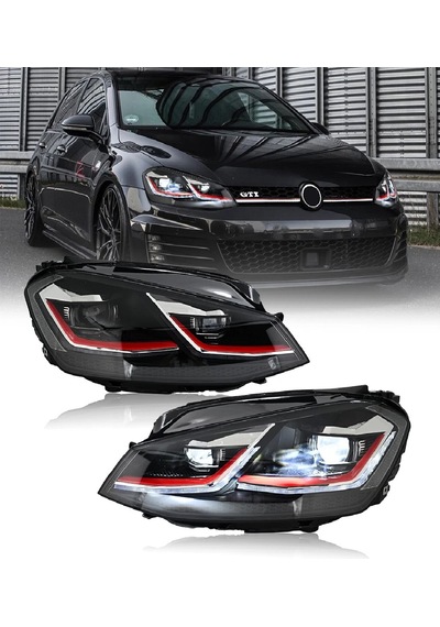 Vw Golf 7.5 2017-2020 Mk7.5 Kayar Sinyalli Kırmızı J Ön Far