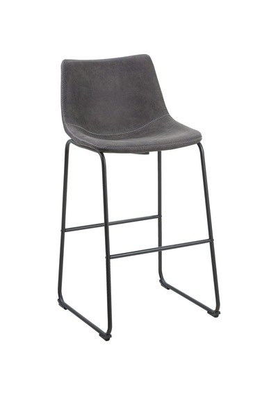 Beliani Belıanı Franks 2 Li Retro Bar Sandalyesi Seti, 72 Cm Oturma Yüksekliği, Kavisli Sırtlık Gri