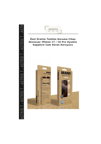 Özel Üretim Telefon Koruma Cihaz Aksesuar İphone 17 / 16 Pro Uyumlu Sapphire Cam Ekran Koruyucu