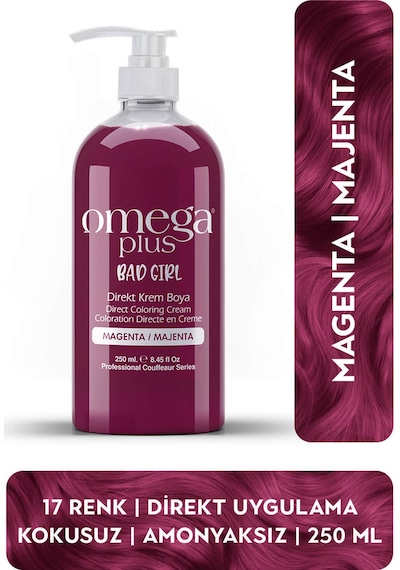 Omega Plus Bad Girl Majenta Amonyaksız Renkli Saç Boyası 250ml