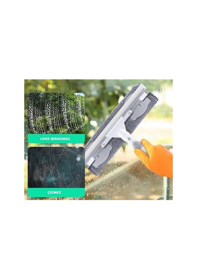 Mikrofiber Cam Silme Mopu Aparatı Profesyonel Set 360 Derece Oynar Başlıklı Mikrofiber , Çekçekli Teleskopik Cam S Diğer