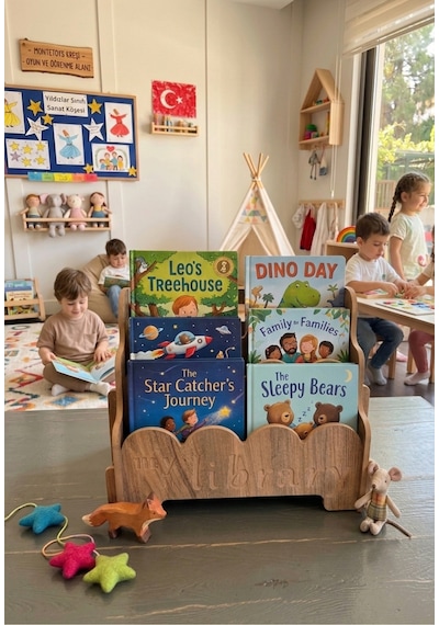 Montessori Ahşap Çocuk Kitaplık Kahverengi Eğitici Ve Dekoratif Tasarım My Library Kahverengi Montessori Ahşap Çocuk Kitaplık Kahverengi Eğitici Ve Dekoratif Tasarım My Library Kahverengi
