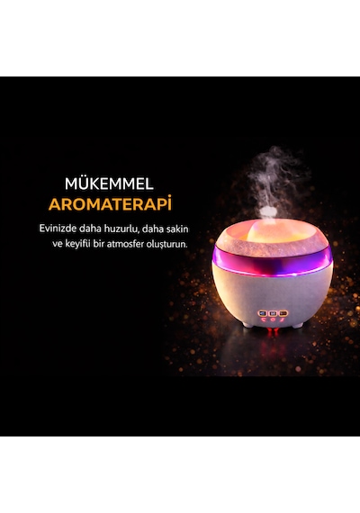 Led Işıklı Hava Nemlendirici Ve Ultrasonik Aroma Difüzör Sessiz Çalışma & Zamanlayıcı