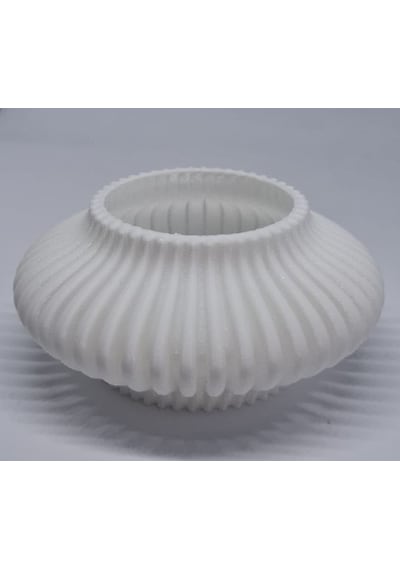 İkili Elmas Çizgili Tealight Mumluk Beyaz