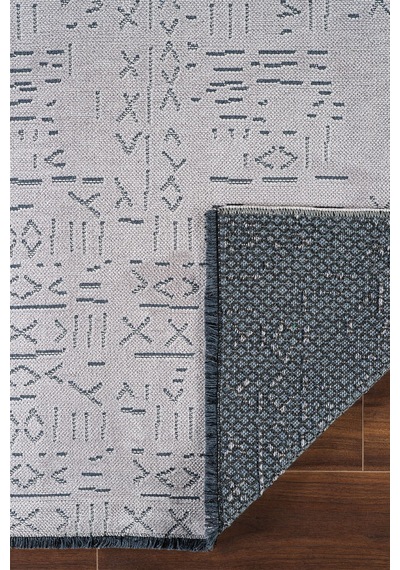 Modern Desenli Dekoratif Yıkanabilir Şönil Dokuma Saçaklı Kaymaz Taban Salon Mutfak Halı Kilim Gri