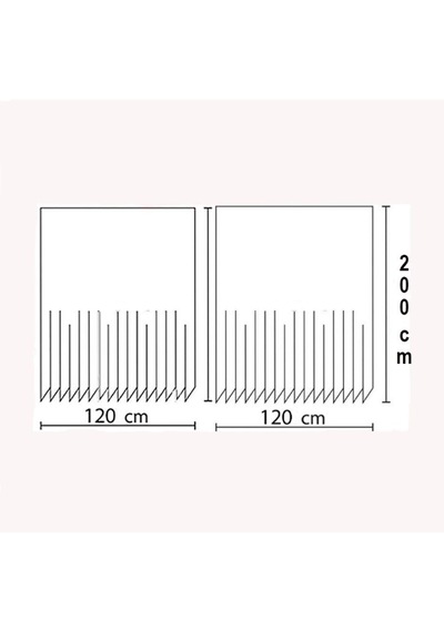 Zethome Jackline Banyo Duş Perdesi 7017 Çift Kanat 2X120X200 Çok Renkli