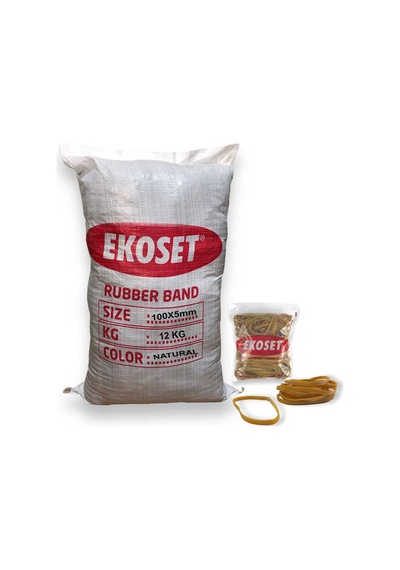 Ekoset 100 x 5 MM Kauçuk Kalın Paket Lastiği 12 KG
