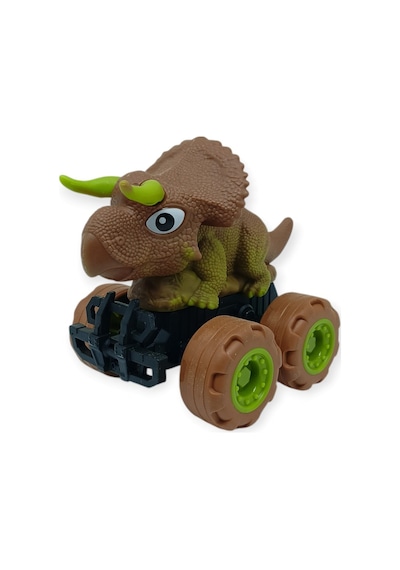 Sürtmeli Dinazor Arabalar 12 Cm - H-20 - Triceraptors -kahverengi Lisinya Çok Renkli