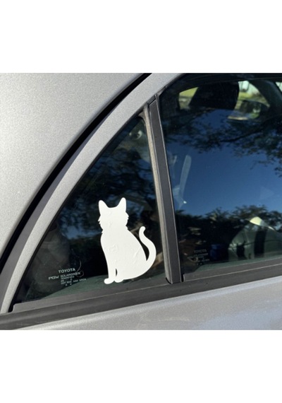 Kedi Silüet Sticker Otomobil Motosiklet Cam Ayna
