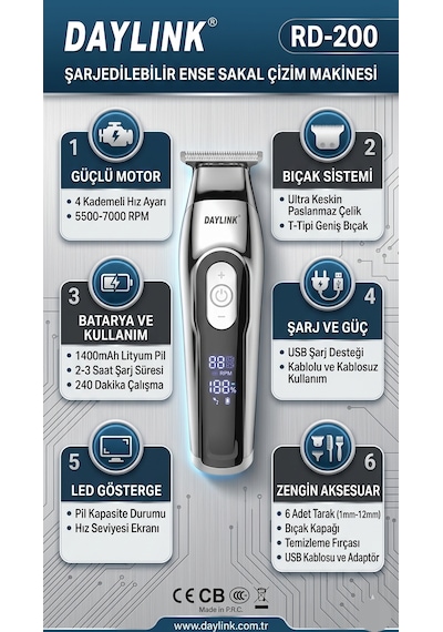 Daylınk Rd-200 Saç Sakal Çizim Makinesi