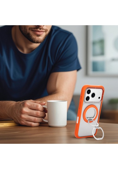 Youngkit Magnetik 360 Derece Dönebilen Dual Fold Rotating Serisi Parmak Ring Stand Turuncu