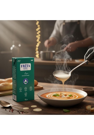 Frita Bitkisel Yağlı Krema 1 L Sıcak Yemek, Çorba, Sos Ve Fırın Lezzetleri İçin