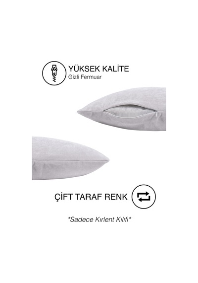 Home Daily Series Beyaz Renk Kırlent Yastık Kılıfı Beyaz