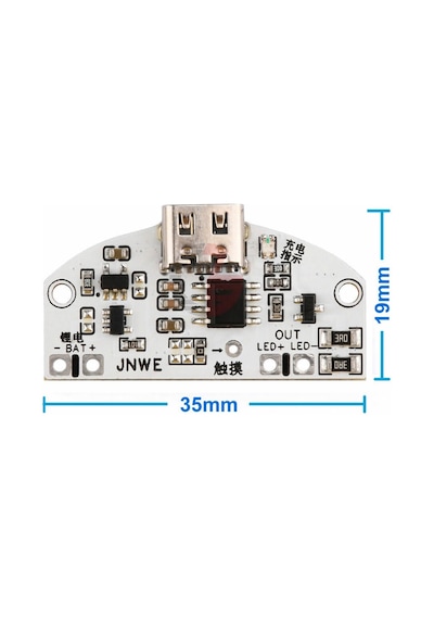 Type C Usb Besleme Dokunmatik Led Dimmer Modül 3.7v Lion Lityum Pil Şarj 3w Parlaklık Kontrol Anaht