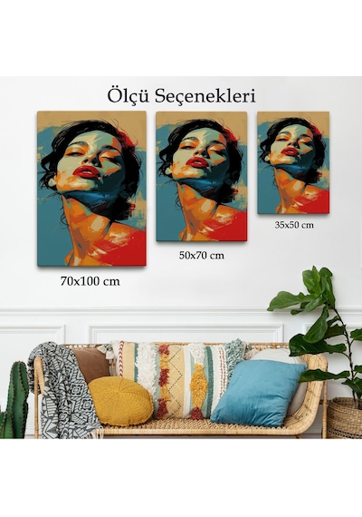 Miyrem^ Canvas Serie Pop Art Tarzda Güzel Kadın Tablosu-7709