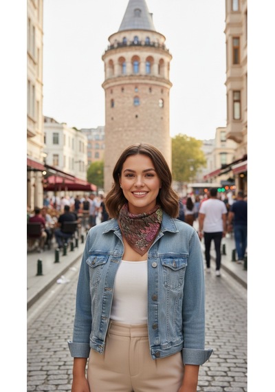 Kızıl Vadi Desen 55x55cm Bandana/fular Çok Renkli