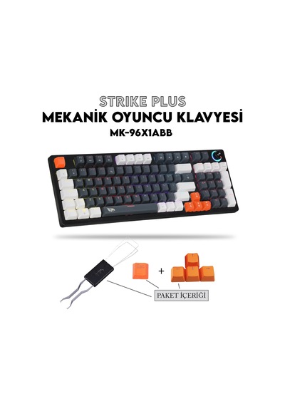 Gameagle Strike Plus MK-96X1ABB Mekanik Işıklı Blue Switch Gamer Oyuncu Klavye