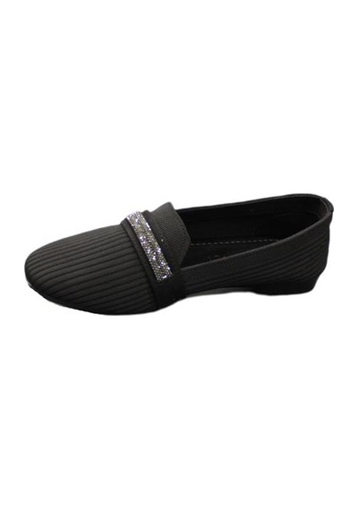 Mehmet Mete 9532 Fashion Taşlı Kadın Babet Sıyah