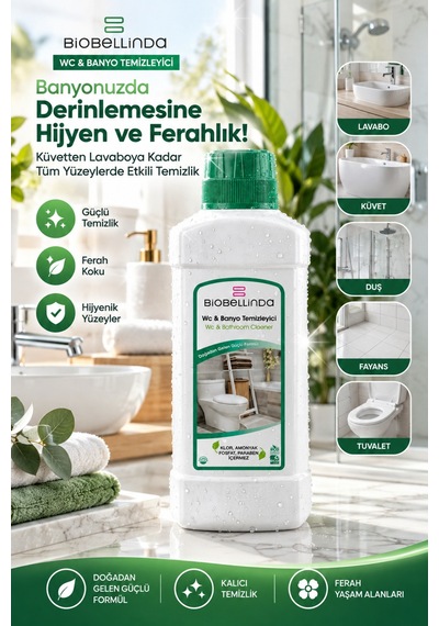 Wc & Banyo Temizleyici Konsantre Güçlü Formül Klozet Lavabo Duş Küvet Ve Fayans Temizliği 750 Ml Diğer