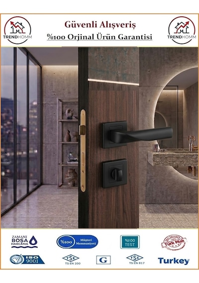 Sofuoğlu Noyan Rozetli Kapı Kolu - Mat Siyah - Wc Banyo
