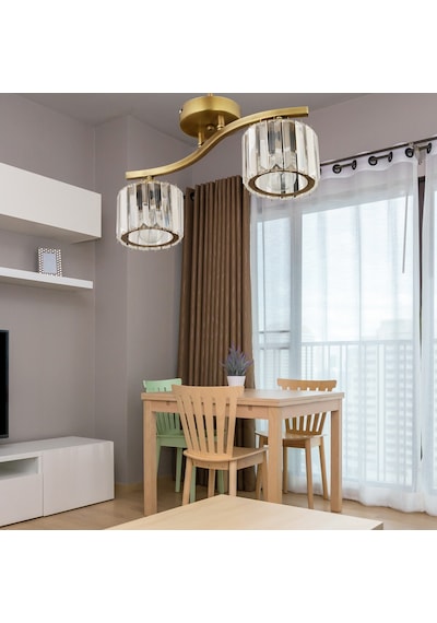 Tufty 2Li Eskitme Kristalli Modern Yatak Odası Salon Kristal Avize