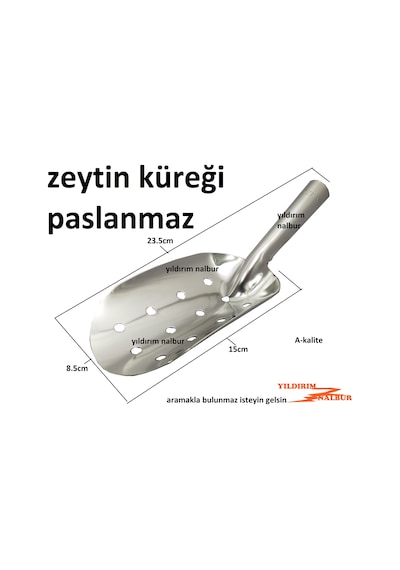 Zeytin Küreği Paslanmaz Çelik Kürek Gıda Küreği Şarküteri