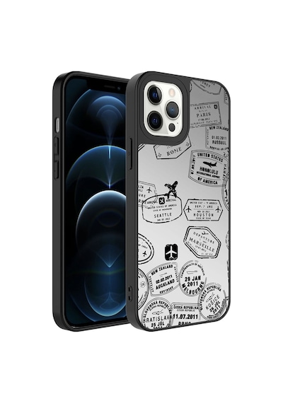 Apple Uyumlu iPhone 12 Pro Max Kılıf Aynalı Desenli Kamera Korumalı Parlak Zore Mirror Kapak Seyahat