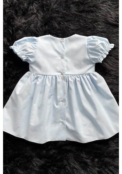 Anime Kız Şeker Baskılı Bebe Mavi Kız Çocuk Bebek Poplin Elbise 001