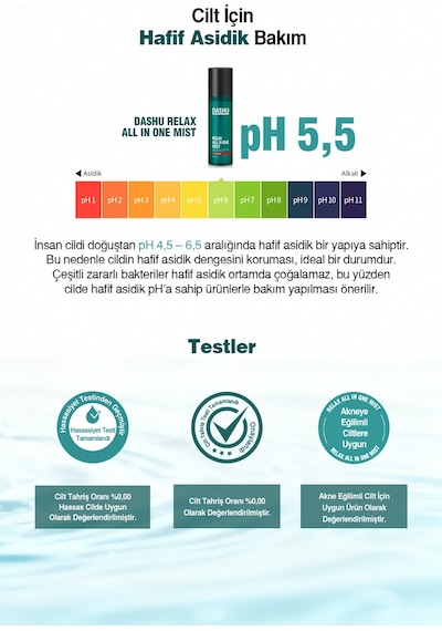 Dashu Daily Relax All İn One Mist Bha İçerikli, Akneye Eğilimli Ciltler İçin Nemlendirici Yüz Ve Vücut Misti