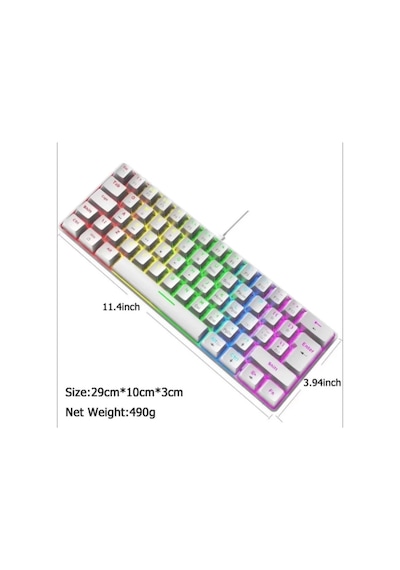 Tk-04 Mekanik Klavye Rgb Işıklı Kablolu Q Klavye 12 Işık Modu Blue Switch Oyuncu Klavyesi