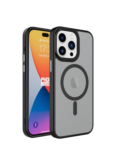 Apple Uyumlu iPhone 15 Pro Max Kılıf Mat Arka Yüzey Wireless Şarj Özellikli Zore Flet Magsafe Kapak-derin Mor