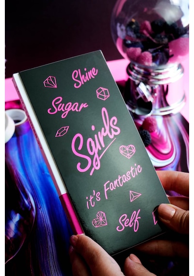 Sgirls- Sert Kapak Planlayıcı Defter 8,5x18,5 Cm , 100 Gr. 80 Yaprak Ivory. Siyah