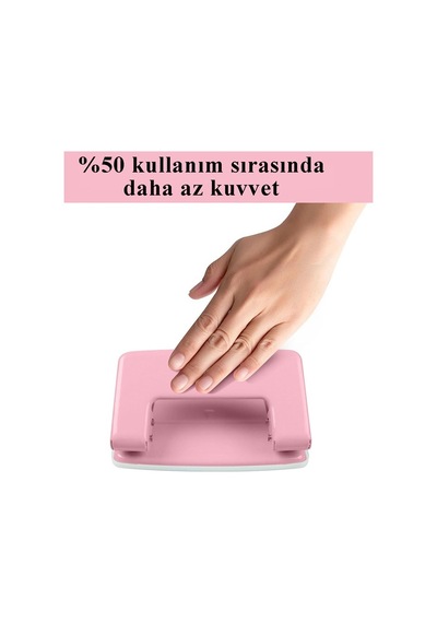 Açık Pembe Zımba Makinesi No:10 Ve Delgeç 1 Adet Küçük Zımba Makinası Ve Teli Kağıt Delgeci Perfaratör Büro Ofis Okul