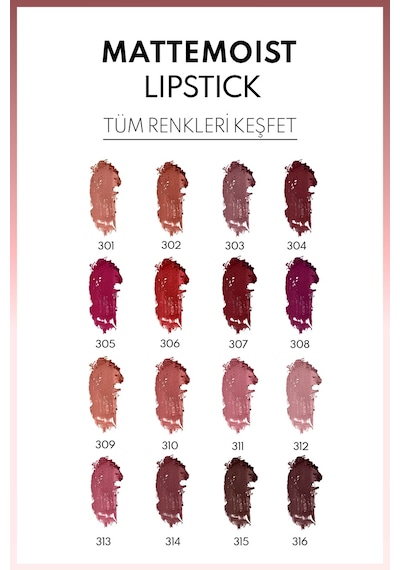 Note Mattemoist Lipstick Mat Bitişli Ruj 304 Spring - Bordo