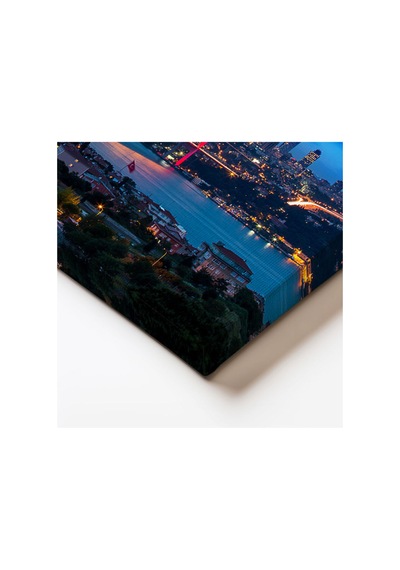 Kanvas Tablo İstanbul Boğaz Köprüsü Gece Şehir Mimari Tablo Ev Ofis Duvar Dekoru 1